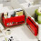 Organiseur de bureau mural, support de rangement pliable-Rouge 5