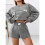 Women Long Sleeve Sweathirts Pullover Tops Gray XL 3
