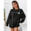 Women Long Sleeve Sweathirts Pullover Tops Black XL 2