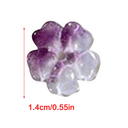 50Pcs 14mm Clear Glass Beads with Hole Flower-Sky blue gradient 2