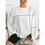 Women Long Sleeve Sweathirts Pullover Tops White M 4