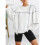 Women Long Sleeve Sweathirts Pullover Tops White XXL 5