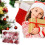 Christmas Candy Ornaments Set Pink 4-Pack with Silver Ropes 4