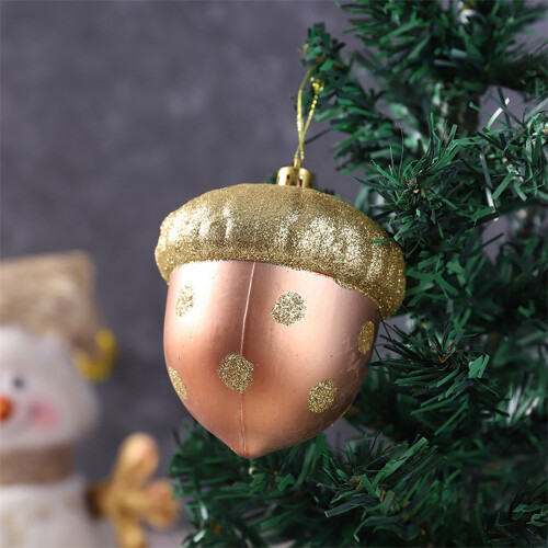 2pcs Christmas Ornament Balls - Pink Plastic Hanging 2