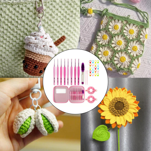 9Pcs Crochet Hook Set 2.0mm-6mm For Beginner Includes Bag And 1