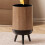 High Legged Waste Bin Plastic Wood Grains Trash Can-With cover 6