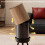 High Legged Waste Bin Plastic Wood Grains Trash Can-With cover 7