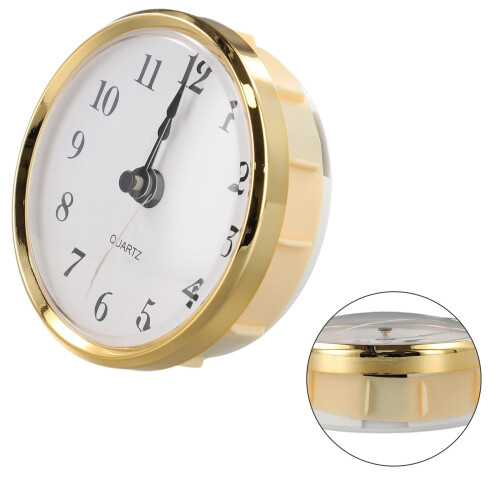 3.1 Inch Round Quartz Clock Insert with Gold Trim and Spade 1