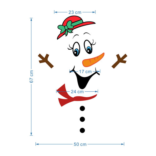 Magnetische koelkaststicker met kerstsneeuwpop 2