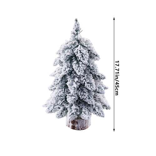 Penkiiy Mini Christmas Trees Flocked Bottle Brush with 2