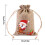 Saco de presente de Natal pequeno em linho com cordão 3