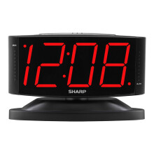 SHARP LED Alarm Clock Compatible Swivel Base Midnight Black