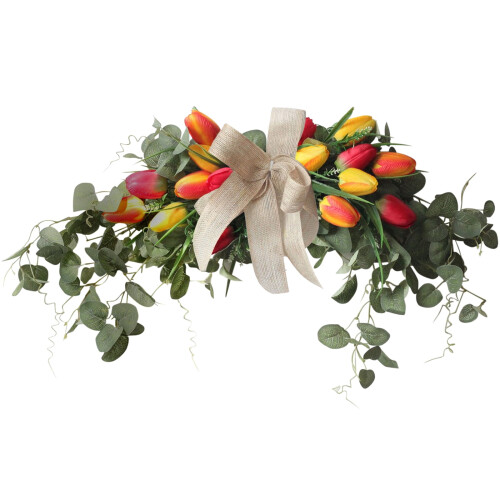 Τεχνητή διακόσμηση πόρτας από μετάξι Arrow Tulip Swag 29,5in