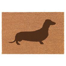 Dachshund Coir Doormat Brown Rectangular 16 x 24 in