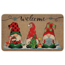 Snowflake Print Doormat Indoor Outdoor Non-slip 18x30 Inch
