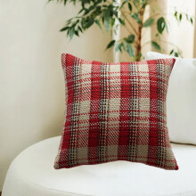 Housse de coussin à carreaux en laine de Noël 45 x 45 cm
