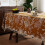 Flower Tablecloth Premium Polyester-150 150cm Warm brown 7