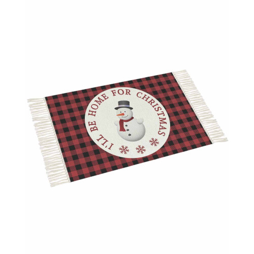 Christmas runner rug red black buffalo check 3x5 ft