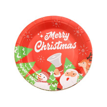 Christmas party paper plates and cups set with Santa design