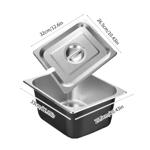 Half Portion Stainless Steel Container For Food Preps Space-B 1