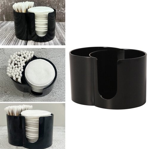 Moisture Proof Plastic Cosmetic Organiser Jar for QTips-Black 2