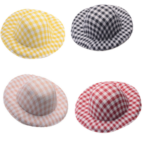 10Pcs Small Unpainted Hat 5.8cm Light Weight Fabric Hat-Pink 1