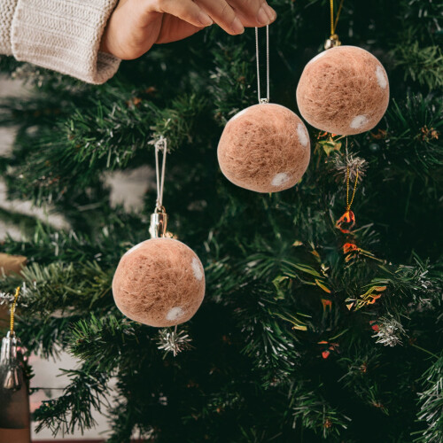 Boules de feutrage de laine, décorations de Noël, 3 cm 2