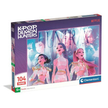 Clementoni - K-Pop Dämonenjäger - Puzzles 104 Teile Super - Kinderpuzzle - Ab 6 Jahren - Rumi, Mira und Zoey - 48,5 x 33,3