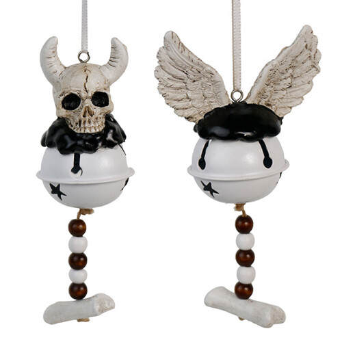 Horror Theme Devil Skull Hanging Bells Ornament Resins-Cow head 1