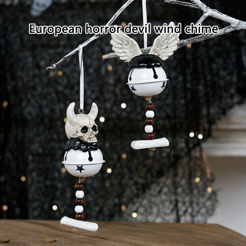 Horror Theme Devil Skull Hanging Bells Ornament Resins-Cow head 2