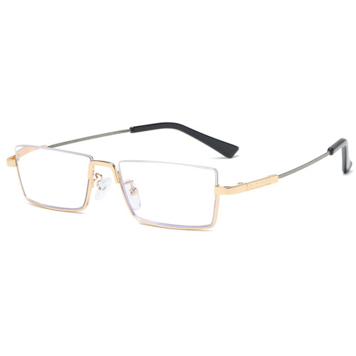 Gold Reading Glasses +2.50 Blue Light Blocking Progressive Multifocal Memory Titanium Frame for Men