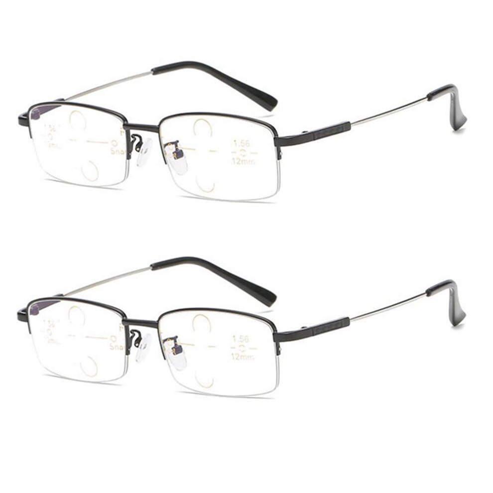 Blue/Light Reading Glasses For Men +2.50 Blocking Half Frame Computer Readers With Clear Vision Boost 2 Pairs