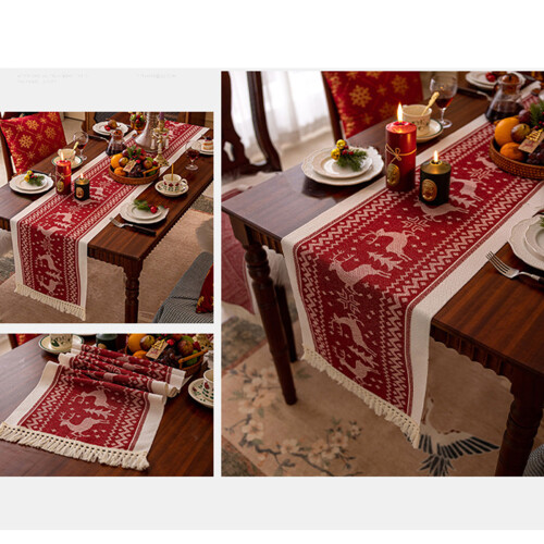 Multipurpose Oversized Tablecloth With Fringed Trim-35 240 Elk 1