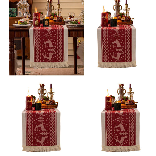 Multipurpose Oversized Tablecloth With Fringed Trim-35 240 Elk 2