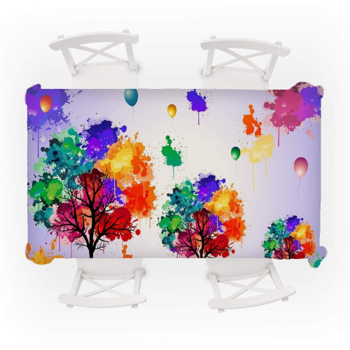 Nappe rectangulaire à motif floral 3D (1 pièce) 2