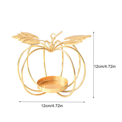 Pumpkin tealight candle holder wrought iron gold 2
