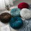 MarinaVida round velvet throw pillow, solid pumpkin color, 3