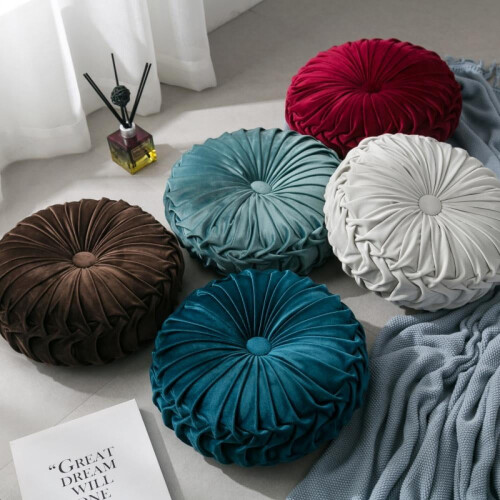 Round Velvet Pumpkin Pillow, 35cm, 1 Pack 2