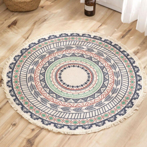 Bohemian Mandala Cotton Round Rug 90cm 2