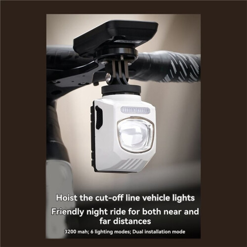 Bicycle Light Lifting Headlight High Brightness Mountain Road Bike Night Riding Light Illumination White 2