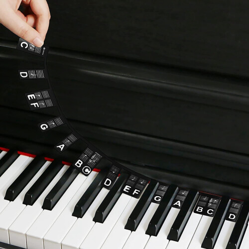 Removable Piano Keyboard Note Labels 88 Keys for Learning, Reusable Piano Key Stickers for Beginners (Black) 1
