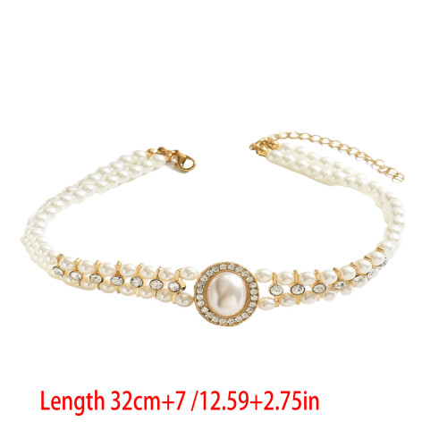 Collier de perles multi-brins léger pour femmes, chaîne de cou 2