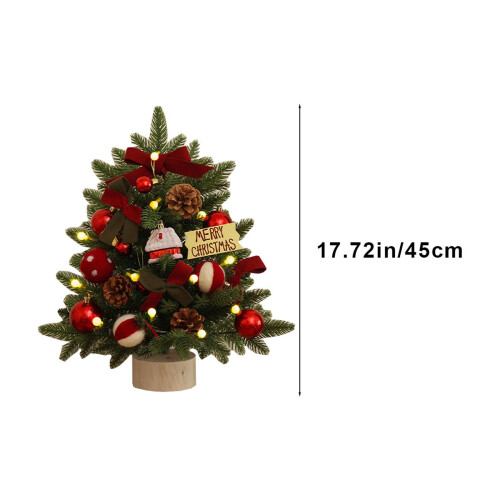 Flocking Beads Mini Christmas Tree Red 45cm 1