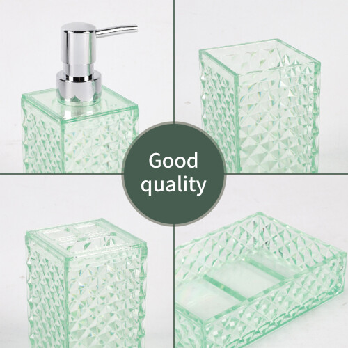 Pack of 4 Modern Diamonds Grids Bathroom-Morandi Blue 2