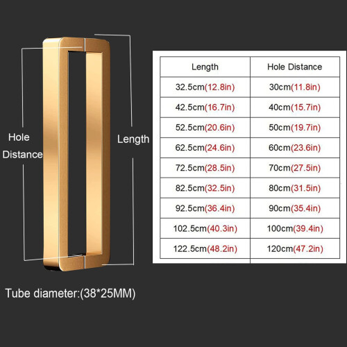 Heavy Duty Stainless Steel Glass Door Handle 30cm Double Side Modern Push Pull Barn Door Handle 1
