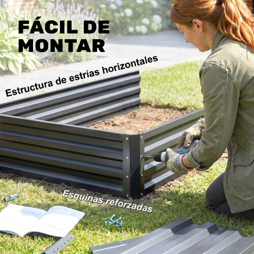 Outsunny Jardinera Gris 120 x 101 x 58 cm 2