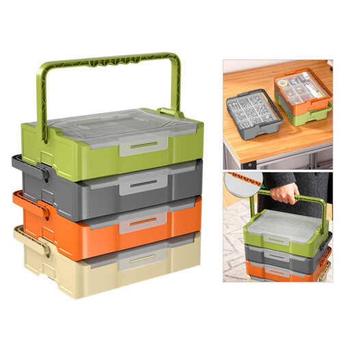 Portable Tool Box Organizer Hardware Storage Box Portable-Grey 2