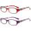 Reading Glasses for Women 2.5x Magnifier Blue Light Protection Spring Hinge Comfort with Case Red or Purple 2