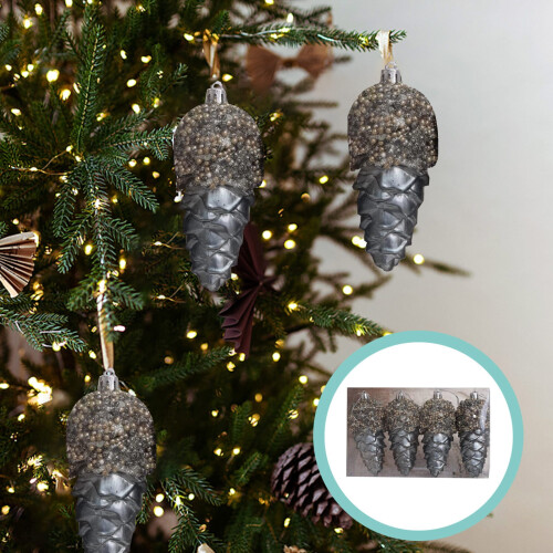 Blue Shatterproof Christmas Tree Baubles Set 1