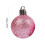 Pink Christmas Baubles Pendants Shatterproof Plastic Set 3